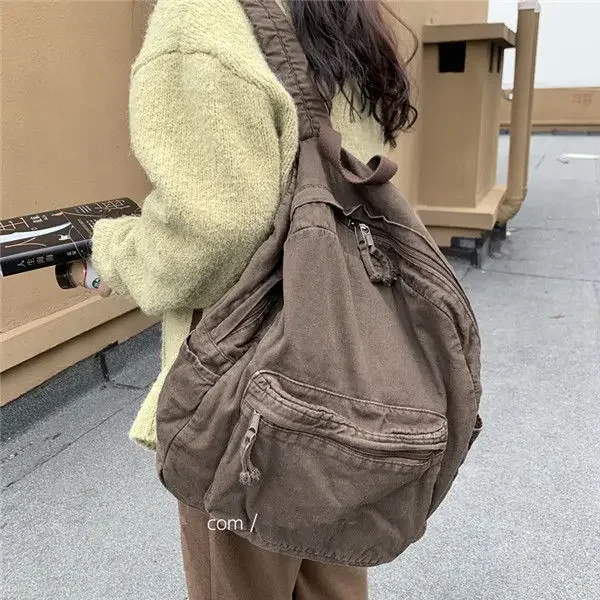 Plecak Vintage nowa wiosna lato styl Preppy bawełna Unisex miękka zamek na co dzień o dużej pojemności Bookbag strefy Euro styl amerykański