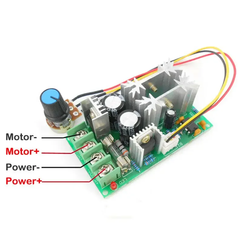 20A PWM DC Motor Speed Controller Governor DC 9V-60V Hight Power Converter Module Regulator Adjustable 12V 18V 24V 36V 48V