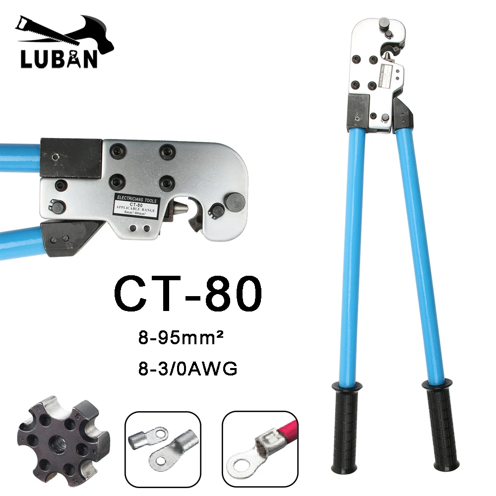 

CT-80 ИНСТРУМЕНТ ДЛЯ ОБЖИМОВКИ МЕДНЫХ ТРУБОВ BS Клеммы стандартного типа 8-95MM2 Инструменты для обжима ПИЛЕРОВ ДЛЯ ОБЖИМА, большой размер