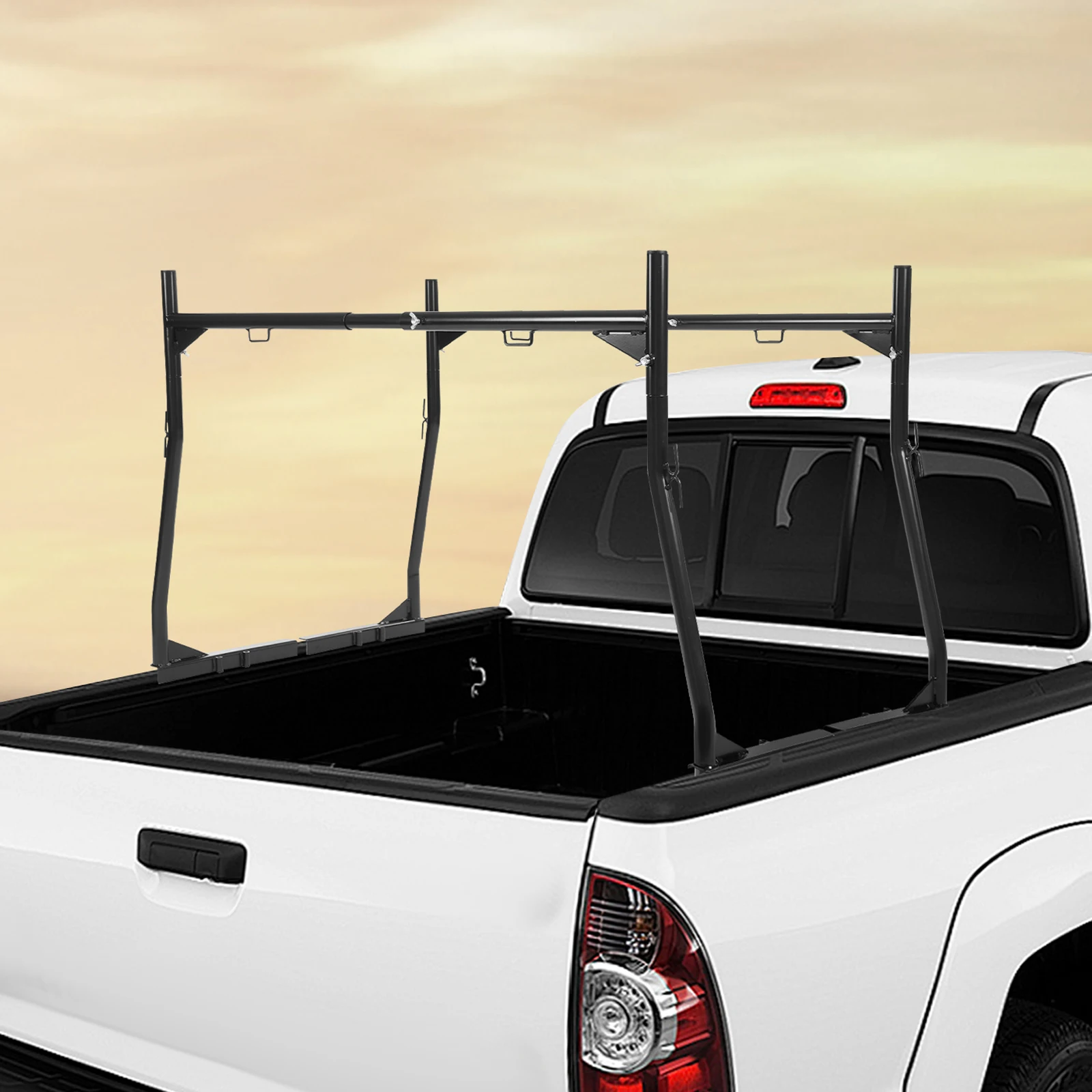 Universal Truck Ladder Rack Adjustable Carbon Steel Trailer Rack for Pick-up Trucks Max.Load 800lbs