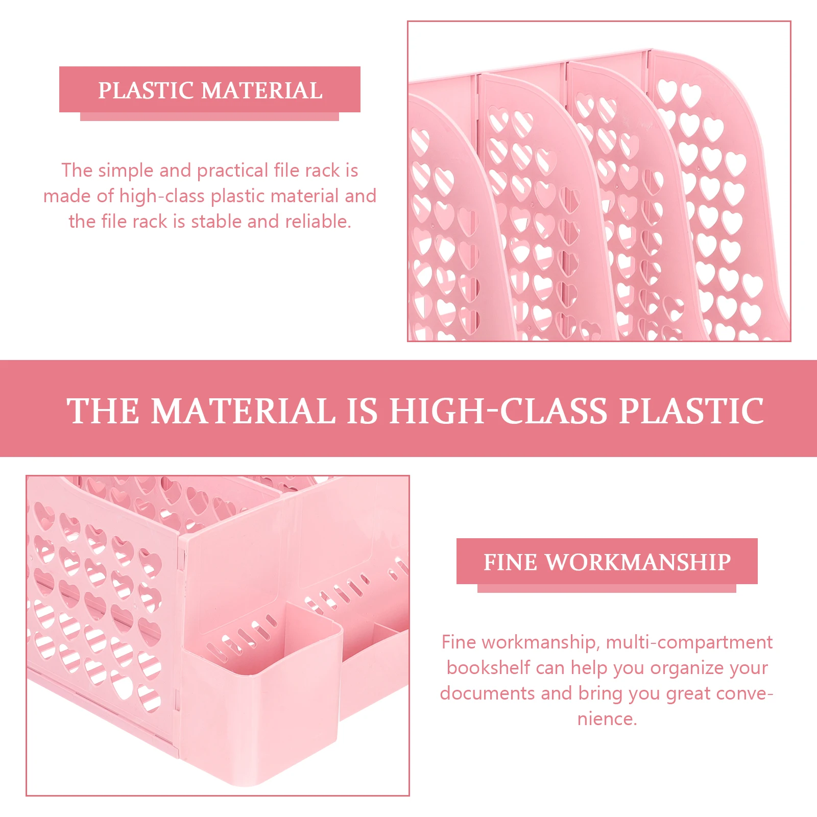 Multi-Functional File Organizer Bookshelf Plastic Desktop Storage Box Office Home Study Room Book Magazine Holder Large