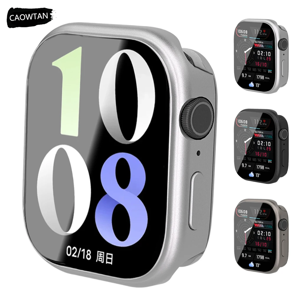 

Чехол из сплава для Apple Watch 11 10 42 мм 46 мм ultra 3 2 1 49 мм, полный защитный бампер для iwatch9 8 7 45 мм SE 6 5 4 44 мм, крышка correa