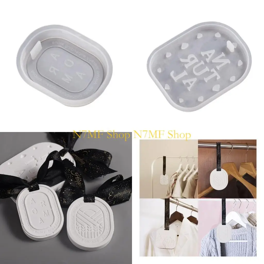 

N7MF Gypsum Hanging Plate Silicone Mold with Hole, Epoxy Resin Molds for DIY Jewelry Gypsum Ornament Making