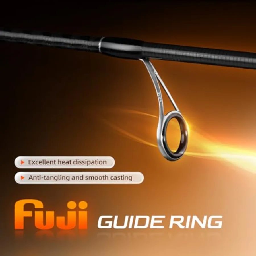 قضيب صب دوار خفيف الوزن من Magic L BFS مع حلقات توجيه Fuji O+A سريعة الحركة ومقعد بكرة جرافيت لسمك السلمون المرقط #3