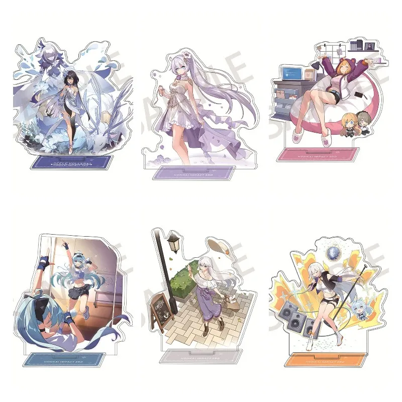 Game Honkai Impact 3 Anime Figures Kiana Kaslana Acrylic Standing Sign Bronya Zaychik Character Model Exquisite Desk Decor Prop