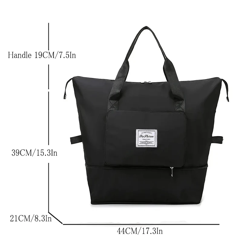 Large Capacity Sports Fitness Bag Portable Waterproof Foldable Double-layer Duffle Travelling Sports Dry Wet Separation Tote Bag