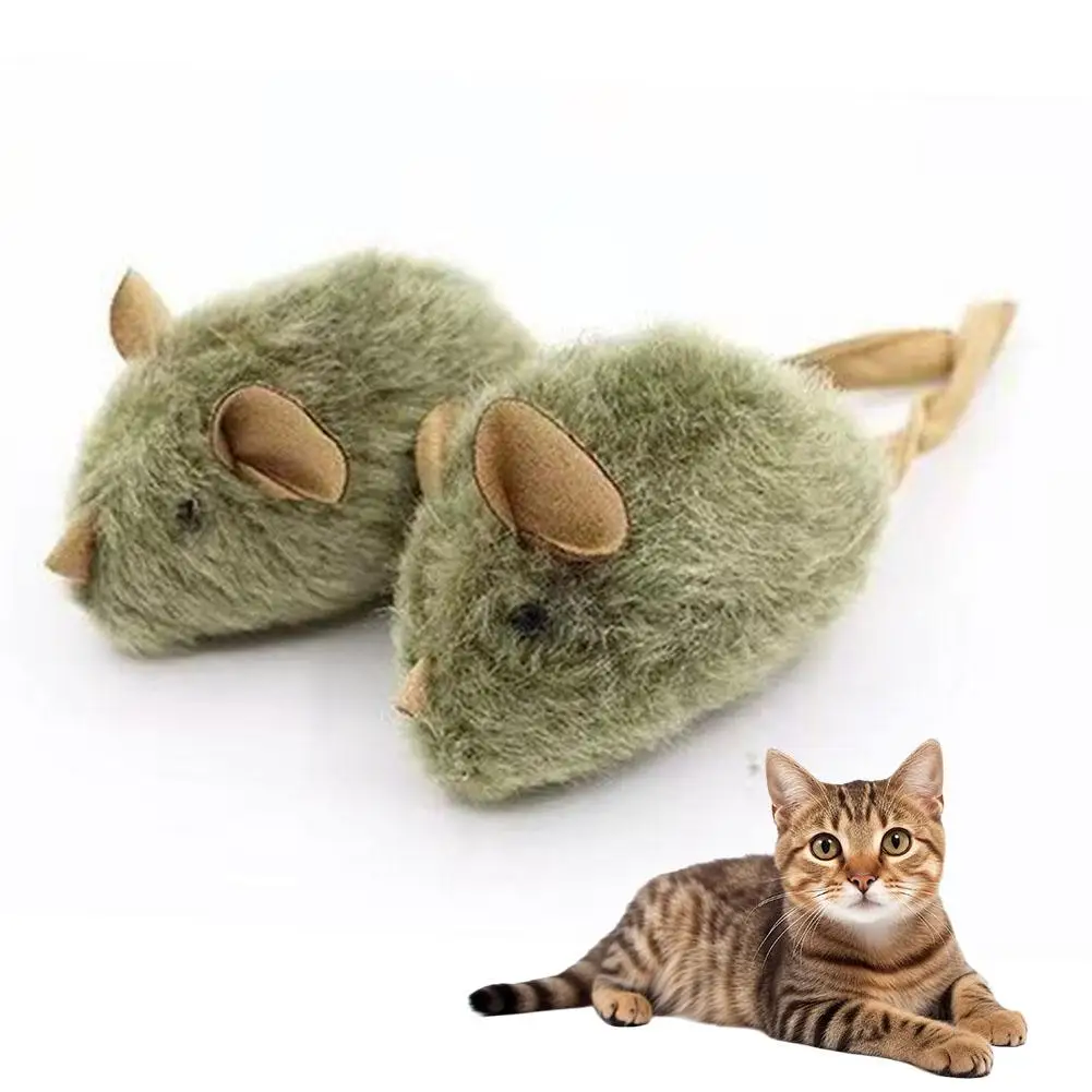 Realistic Squeaky Moving Mouse Toy for Cats - Plush Interactive Cat Toy with Sound, Automatic Electronic Cat Toy for Indoor Play