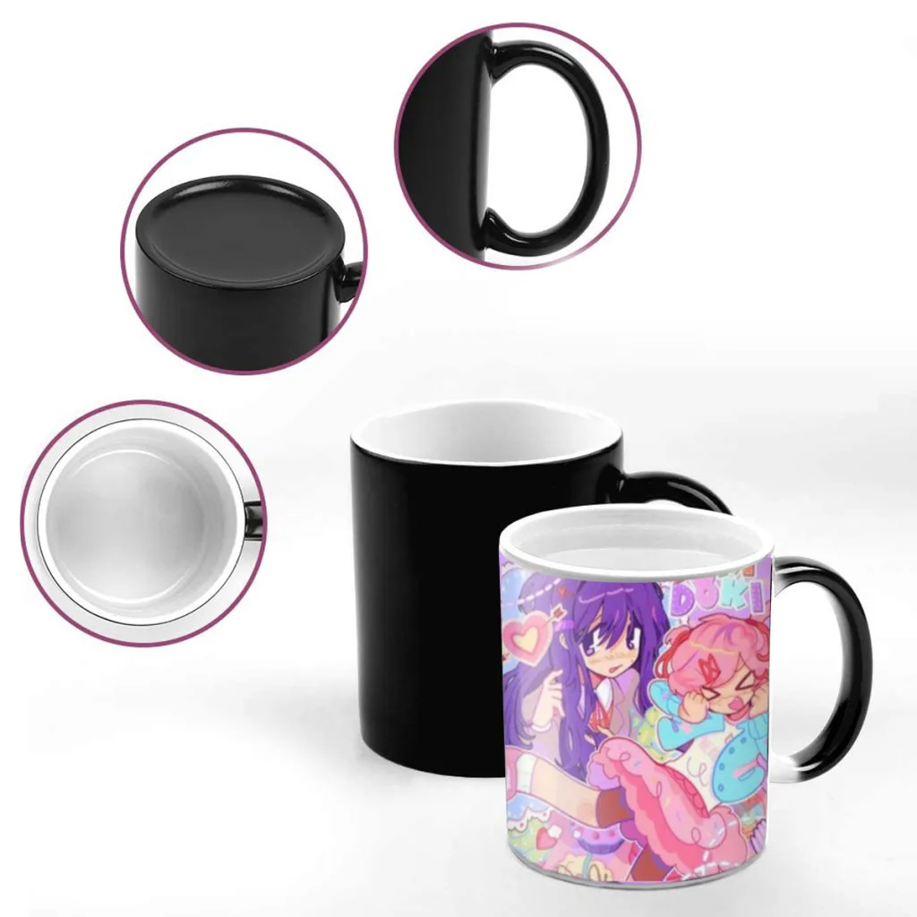 DDLC D-Doki L-Literature Creativity Change Color Chang mug Ceramic mug Hot Coffee Cup Breakfast Cup mug Friend Gift