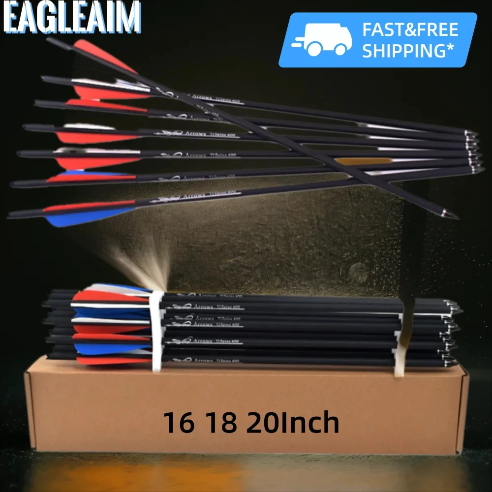 

12PCS 16 18 20 Inches Archery arrows W Replaceable Tip Carbon Arrows Spine 400 Crossbows Bolts for Crossbows Outdoor Hunting