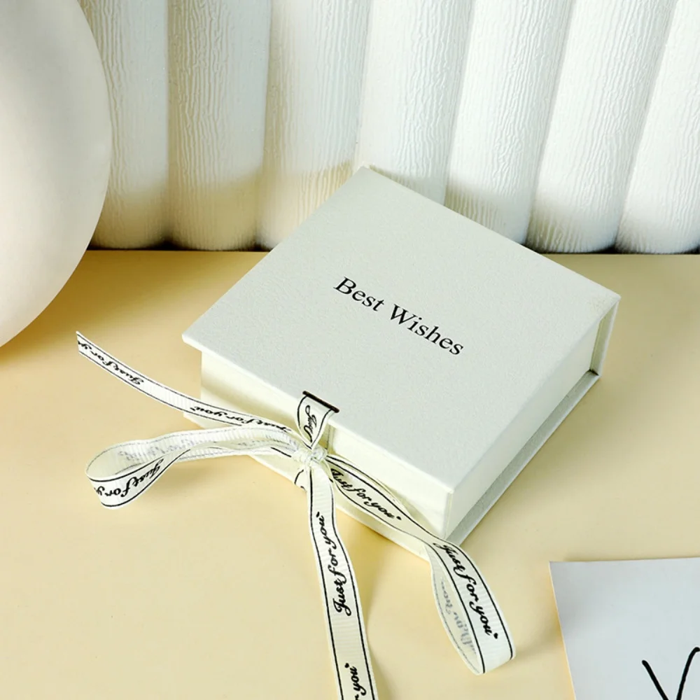 

Bowknot Ribbon Flip Jewelry Box Ring Earrings Necklace Pendant Storage Box Book Shaped Jewelry Display Case Gift Packaging Box