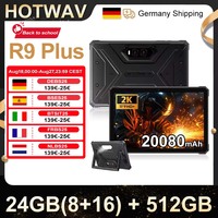 HOTWAV R9 Plus 11'' 2K Rugged Tablets 20080mAh Battery 24GB(8+16) 512GB Tablet PC With Stand & Handstrap Pad