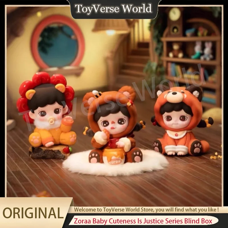 Original zakus bebê fofura é justiça série caixa cega kawaii estatueta nova caixa mistério ornamento de mesa brinquedos de natal presentes