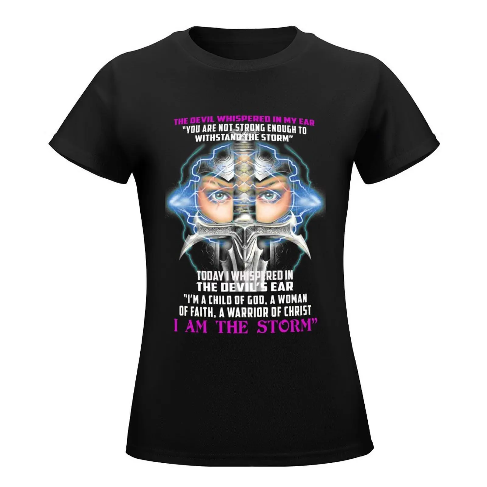 I Am A Child Of God A Woman Of Faith - The Devil Whispered T-Shirt animal print shirt for girls cute tops Women's t-shirt