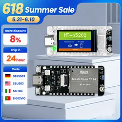 Heltec T114 Meshtastic Meshcore Kit for LoRaWAN Wireless SX1262 863MHz 928MHz LoRa Module nRF52840 Base Board with Lora Antenna