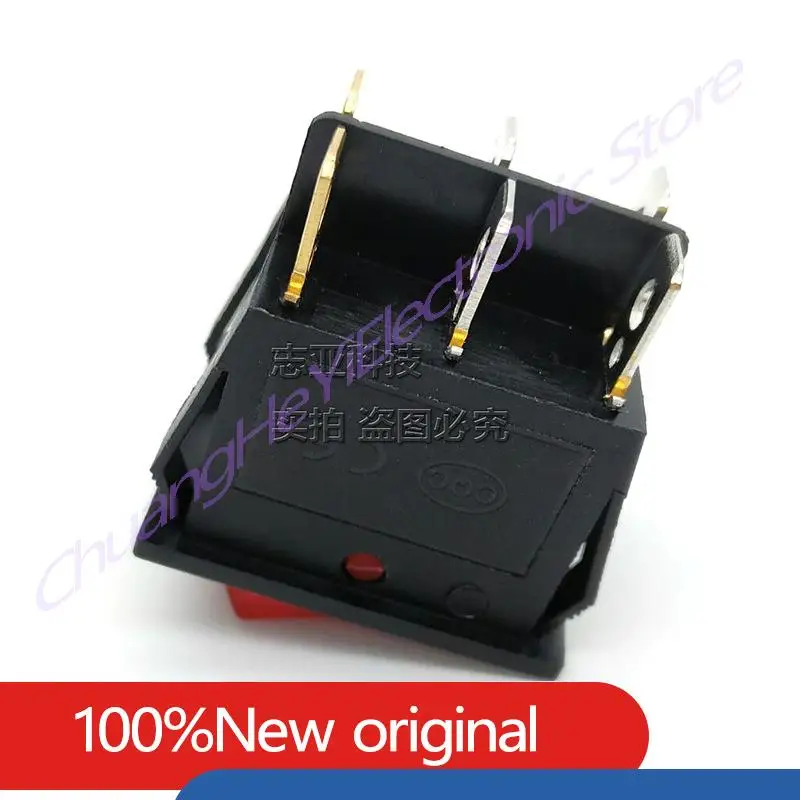 1-10Pcs/Lot Factory Direct Dual Ship Switch KCD6 Red with Light 6-Pin 2-Gear Electric Heater Oil Tin Electric Cake Pan