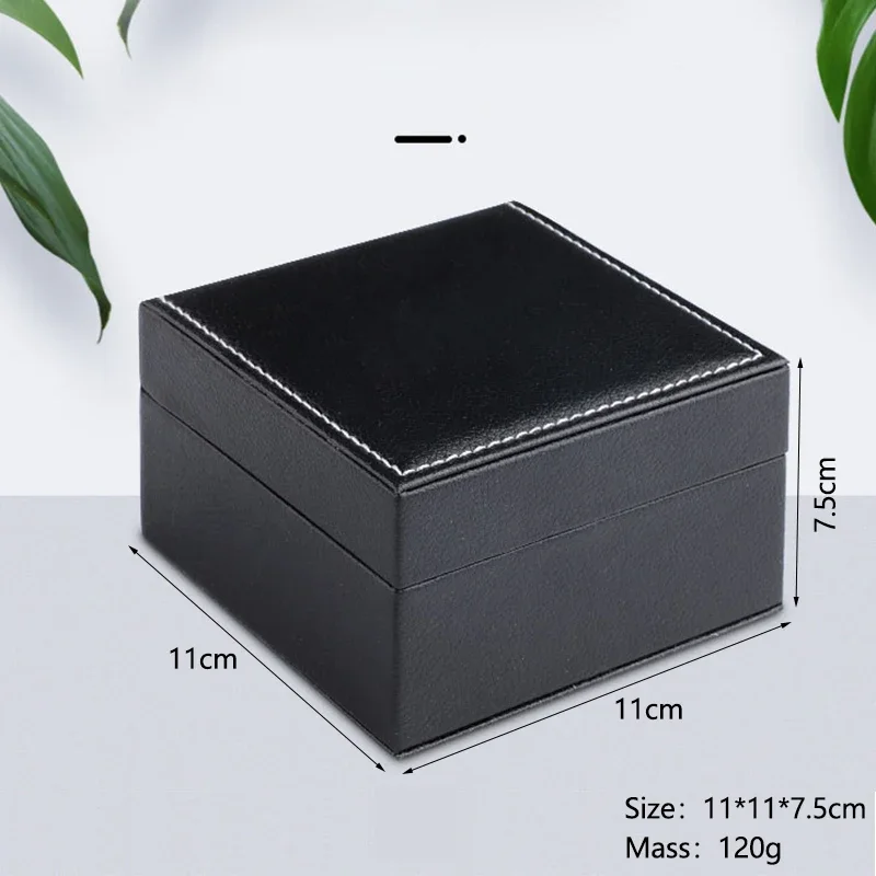 Customizable Logo OEM PU Leather Flip Plastic Embryo Watch Box Quantities Wholesale Storage Box Organizer Customizable Text Name