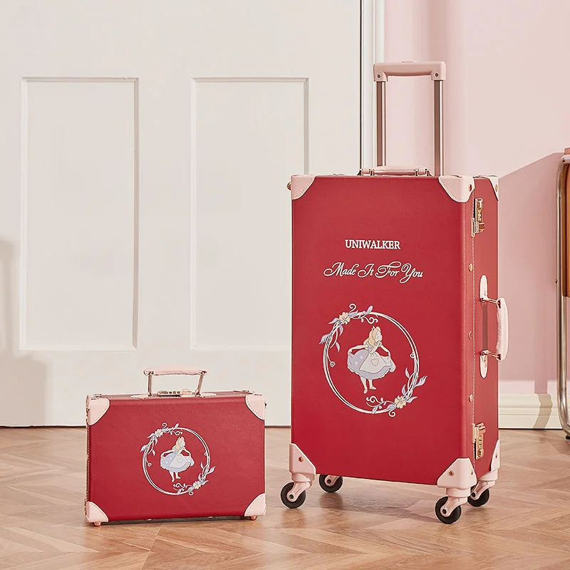 Etro – valise à roulettes à talon rouge, valise de grande taille avec mot de passe