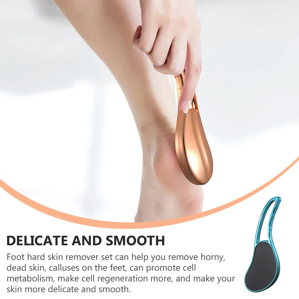 

2pcs Foot File Pedicure Tools Callus Remover Scrubber Dead Skin Exfoliator Smooth Feet Care Lightweight Anti-Slip Handle Nail