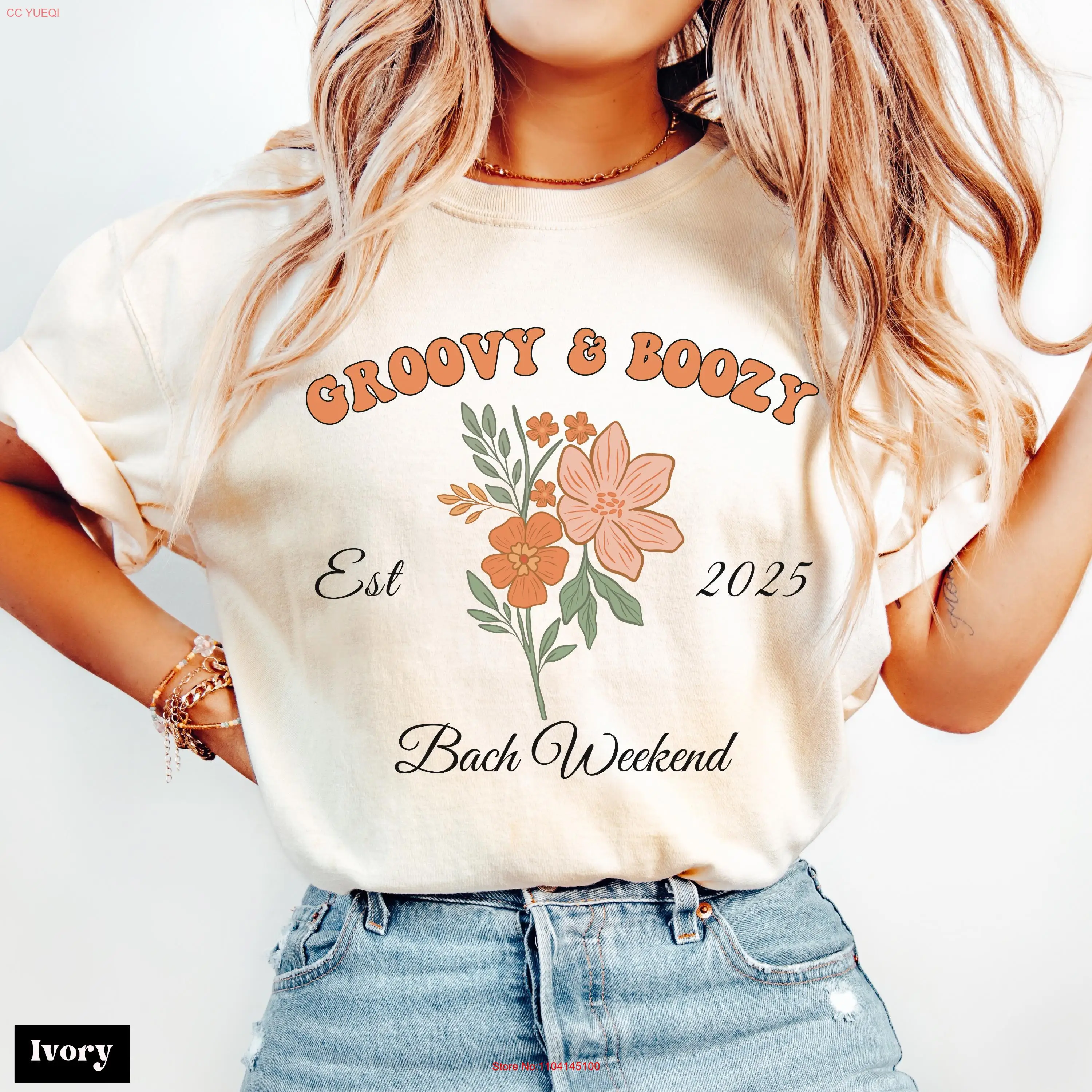 Футболка Comfort Colors Groovy Boozy Bach Weekend для девичника, социального клуба, команды невесты с длинными или короткими рукавами