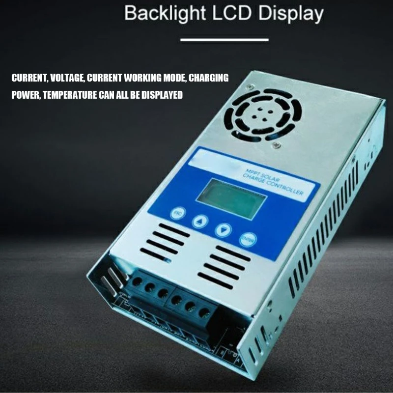 60A MPPT Solar Charging Controller with LCD Display Metal Texture for 12V 24V 48V Battery System and 180V Input F19E