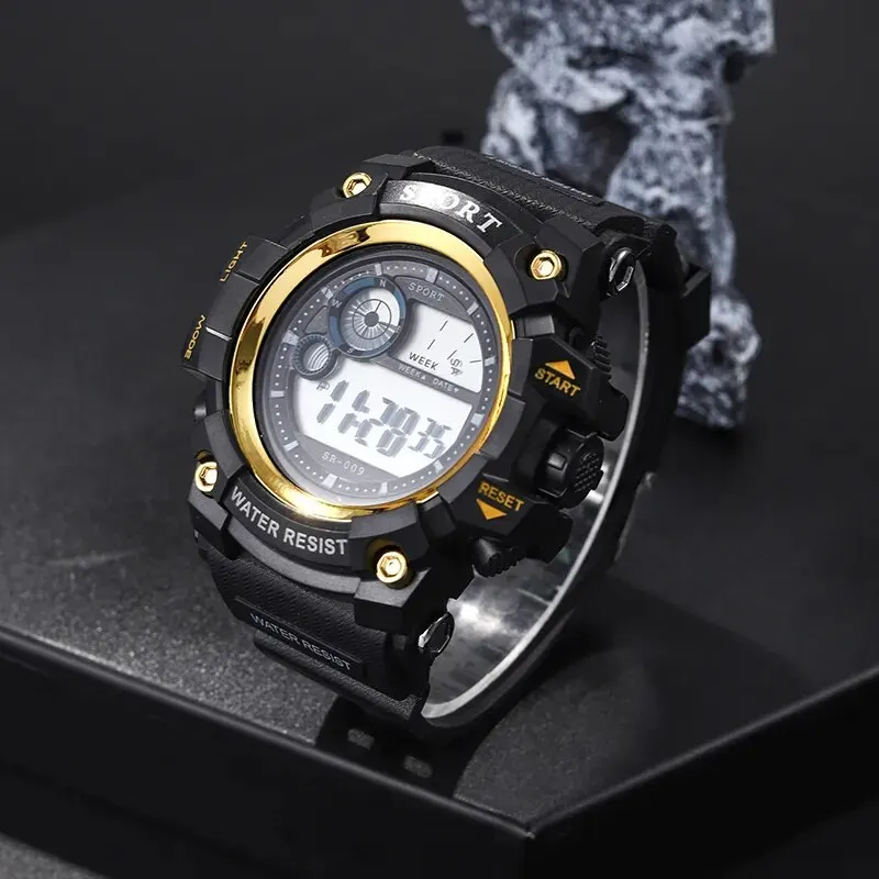 New Fashion Mens Digital Electronic Sport Watches Mens Necklace Wristwatch Calendar Date Luxury Men Business Casual Watch