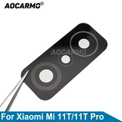 Aocarmo For Xiaomi 11T Mi 11T Pro Rear Back Camera Lens Glass With Frame Repair Part