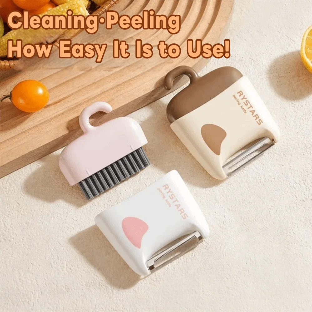 

Прочная многофункциональная щетка для чистки фруктов и овощей 2 в 1 с щеткой Кухонная овощечистка Кухонная щетка для чистки домашнего использования