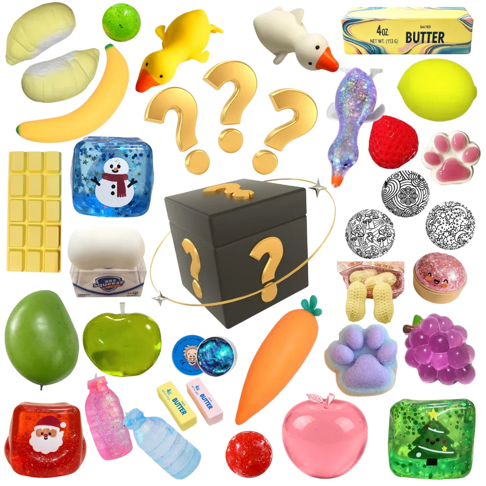 Squishy Mystery Box Multi Slow-Rising Random Includes Cheese Squeeze Toys Steamed Buns And Butter Peanut Decompress Surprise Toy