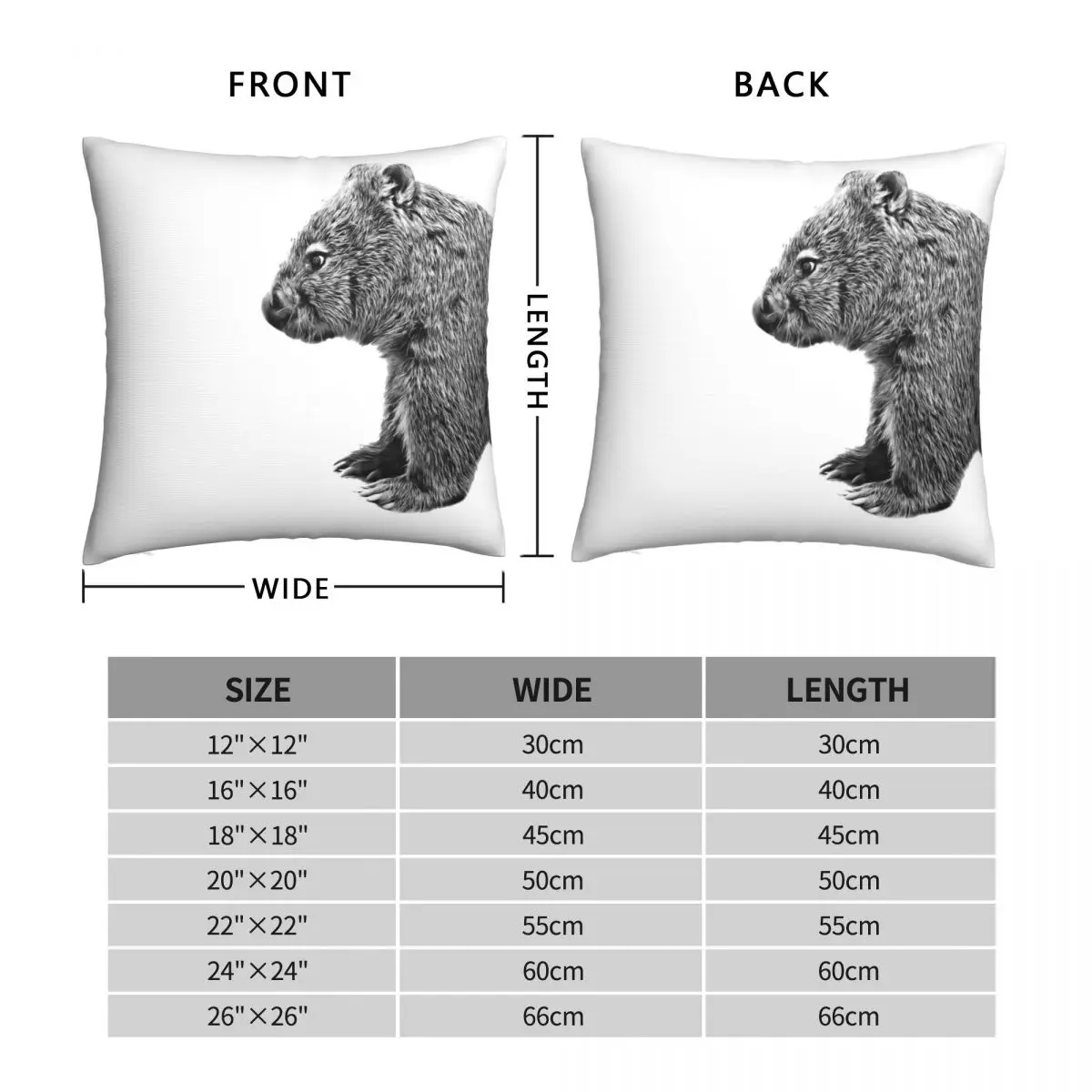 WombaT Square Pillowcase Polyester Linen Velvet Creative Zip Decor Pillow Case Bed Cushion Cover