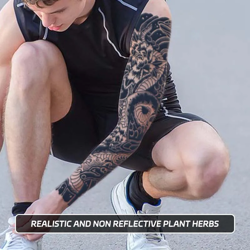 Sea Snake Full Arm Waterproof Temporary Tattoo Sticker, Long-lasting for 1-2 Weeks, Realistic Semi-Permanent Fake Tattoo