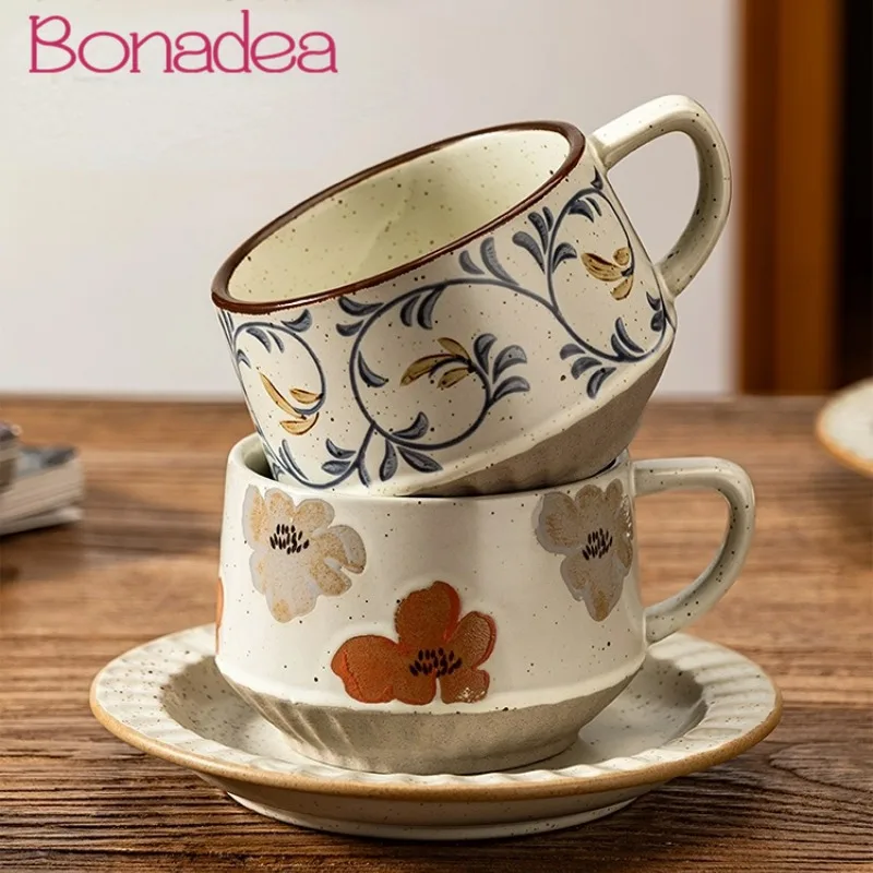 Stoneware Coffee Mug Underglaze Color Water Cup Ceramic Coffee Mugs High-Aesthetic Mugs Milk Breakfast Mug Cup Kitchen Tools