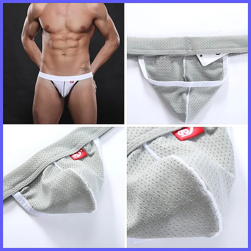 Men's Mesh G-String Thong with Open Front & Breathable Pouch - Sexy BDSM Underwear