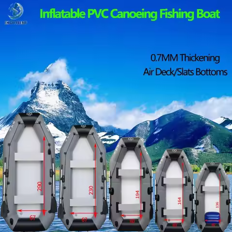 1.75~3.6 M Inflatable Raft River Lake Dinghy Boat with Air Deck Set Fishing Kayak Raft Sport Boat Wear-resistant Air Floor Canoe