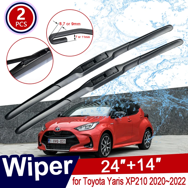 2x Car Front Rear Wiper for Toyota Yaris XP210 2022 2021 Mazda2 Hybrid 2020~2023 Windscreen Auto Wipers Blades Accessories Wiper