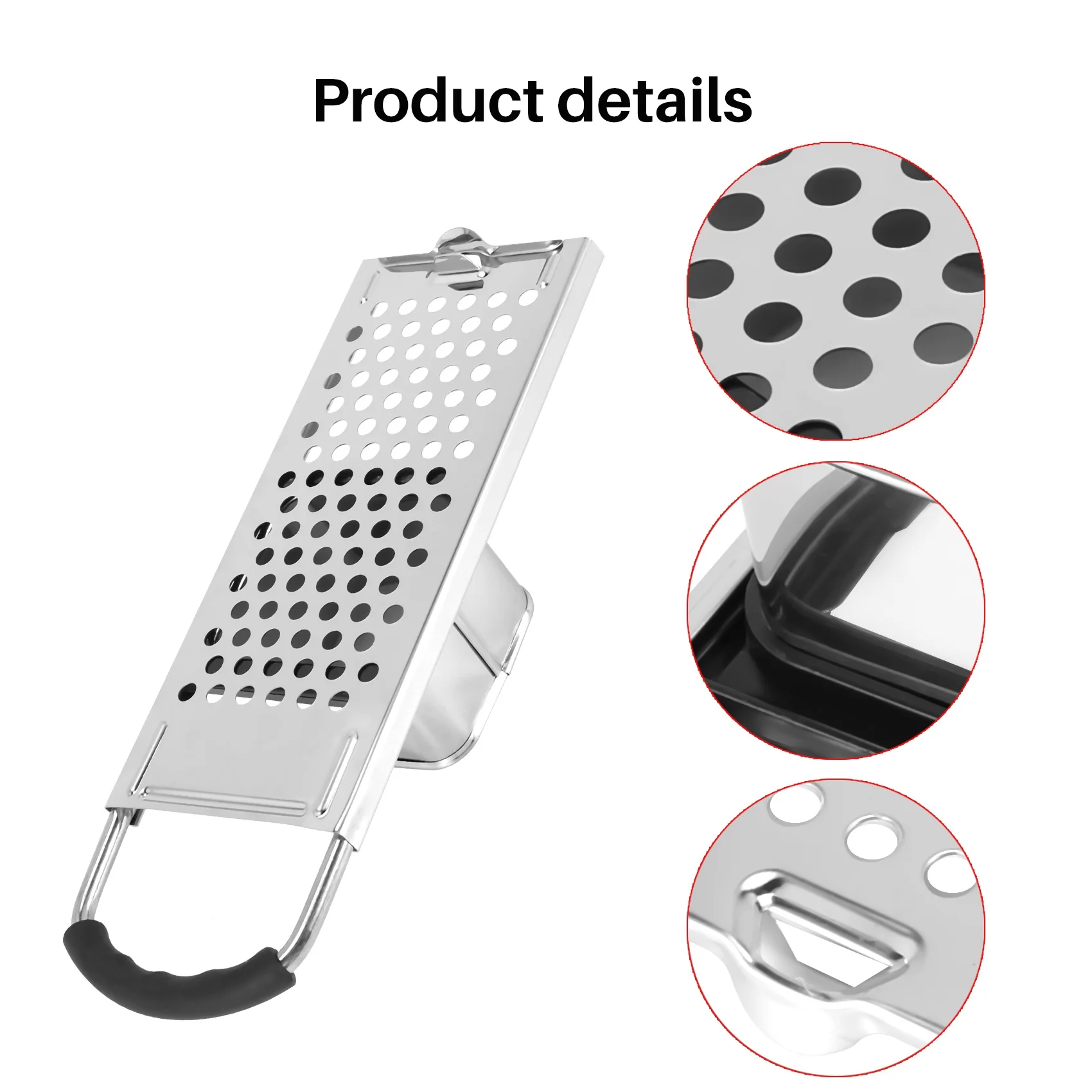 AA26P ステンレス製スパッツレメーカー、餃子・麺類用快適ラバーグリップハンドル付き