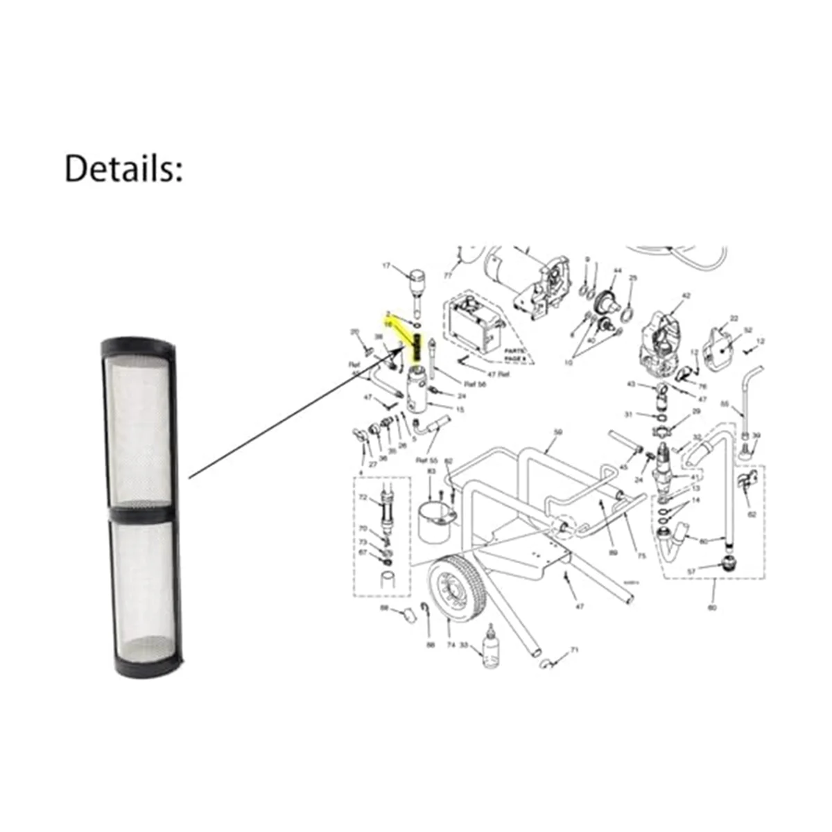 246385 246384 287032 Airless Spray Filter Screen Set for Graco 390 395 490 495 595 3400 Sprayers