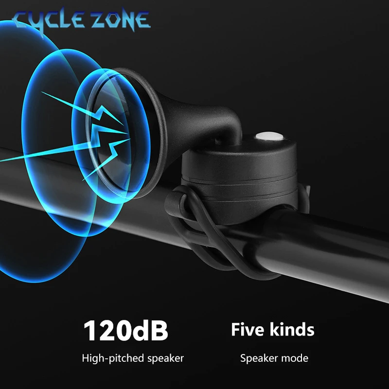 

Bicycle Electronic Horn Rechargeable Electric Bike Bell Loud Warning Sound MTB Road Cycling Handlebars Horn for Safety Riding