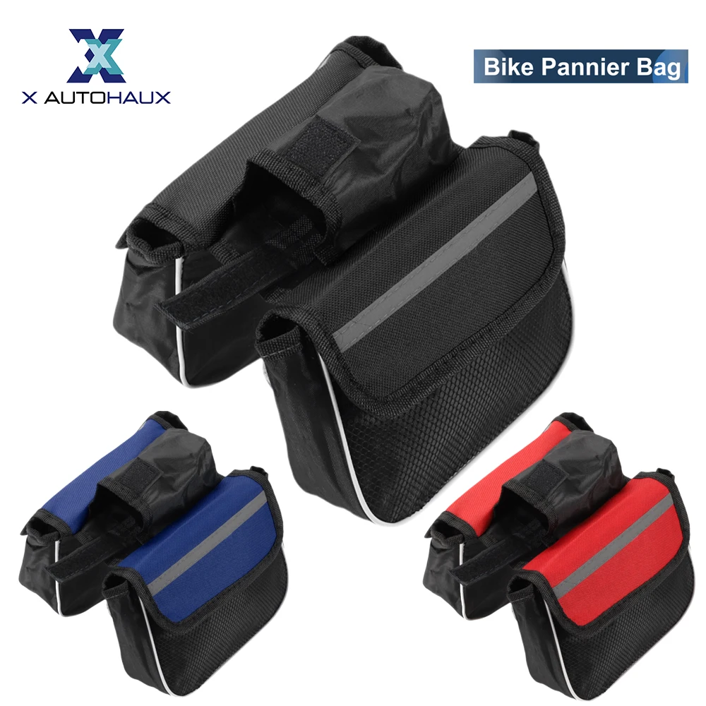 

X Autohaux Bike Frame Bag Bike Pannier Bag Waterproof Bike Rack Bag Bicycle Front Frame Bag for Road Bike Mountain Bike