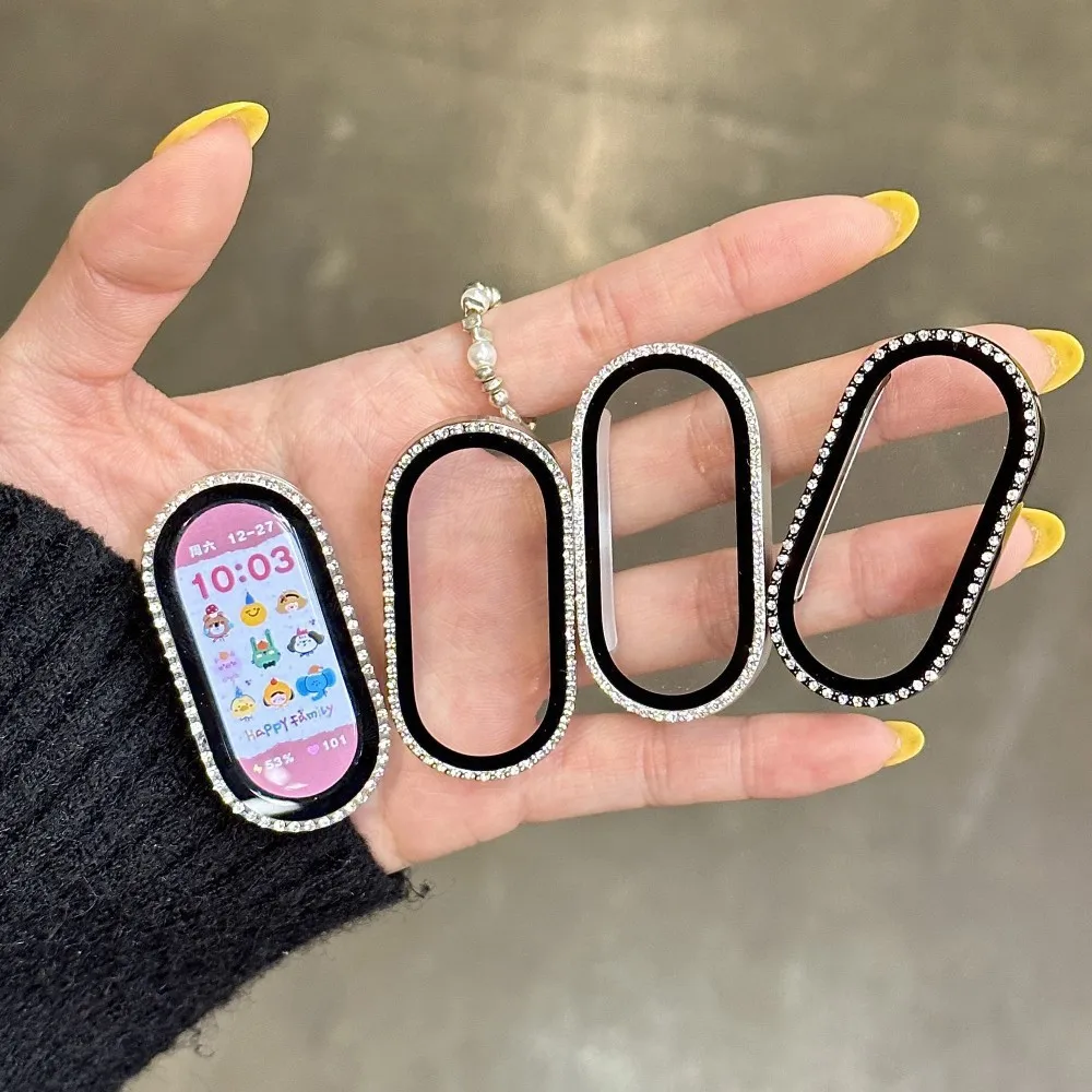 Bling Case For Xiaomi Band 11 With Diamond PC Hard Case Bumper For Xiaomi Band 10 Ceramic/10/10NFC Screen Protector Shell Cover