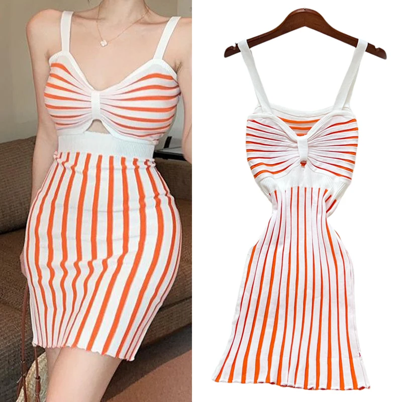 YuooMuoo Chic Mode Sexy Bandjes Mini Jurk Vrouwen Hoge Taille Y2K Bodycon Feestjurk Vakantie Stijl Dame Strand Vestidos outfits