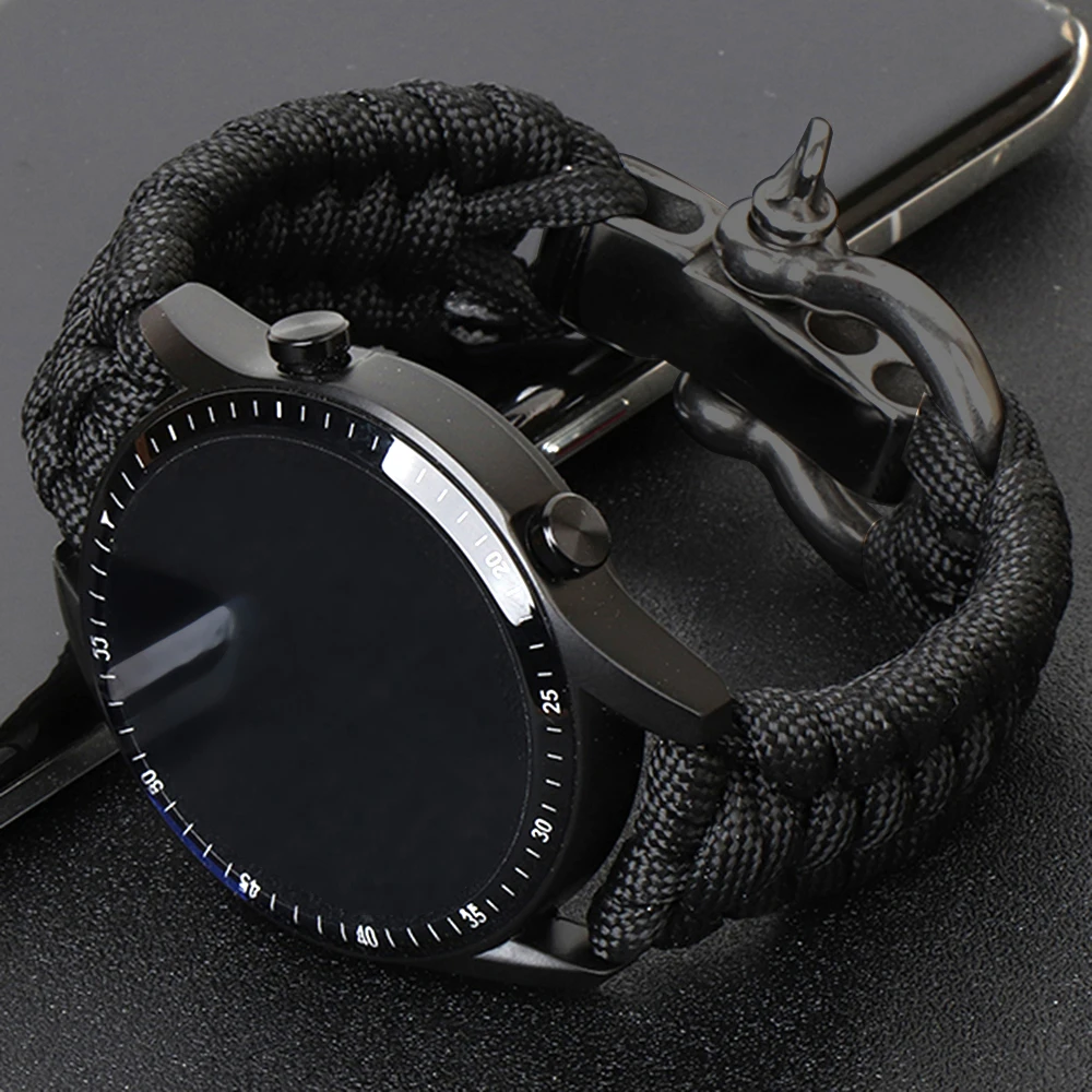 20/22mm Black Buckle Strap For Samsung Galaxy Watch Band 7 6 5 4 5 Pro Classic Bracelet Huawei GT 2 3 4 5 Pro For Xiaomi Band
