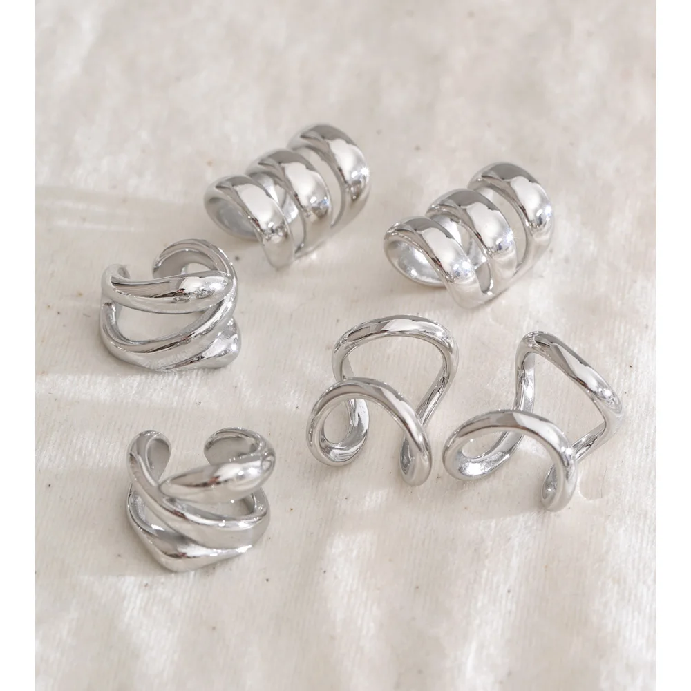 Yhpup Edelstahl Verstellbare Ohrknochen-Clip-Ohrringe Neuheiten Platinbeschichtet Beliebte Charmante Schicke Accessoires Großhandel – Detail 2