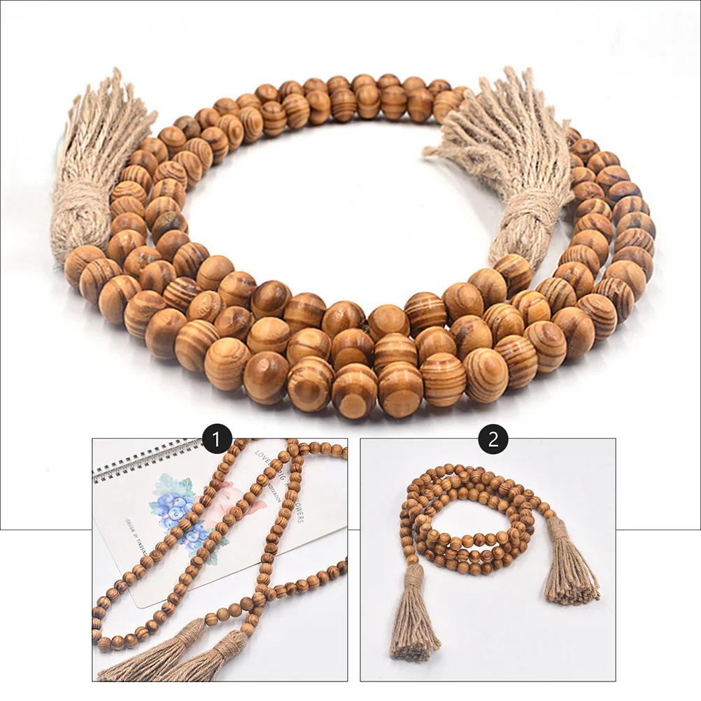 

1Pcs Wood Bead String Tassel Hanging Decor Pine Wood Beads Pendant Home Decoration Bohemian Wall Hanging Adornment