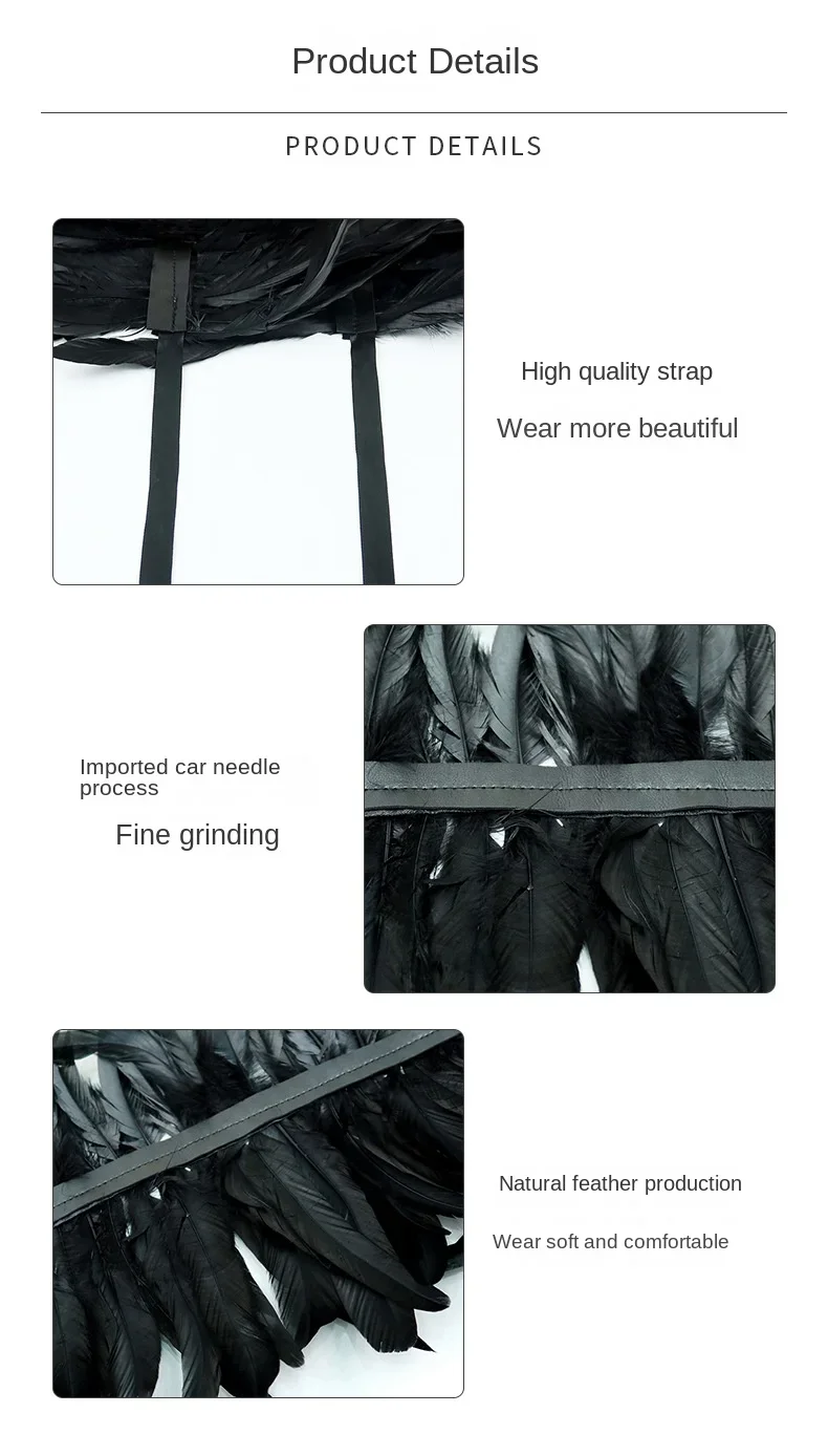 CosplayGothic Feather Shawl Strap Shrug Collar Feather Cloak Halloween Sleeping Curse Cosplay Props Party Masquerade Rave Access