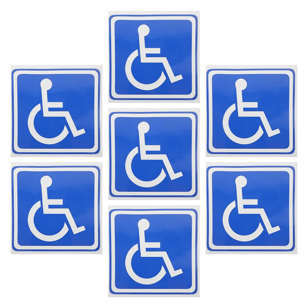 

7pcs Wheelchair Sticker Decals Waterproof Vinyl Self Adhesive Handicap Sign For Car Window Bumper Door Traffic Safety Decoration