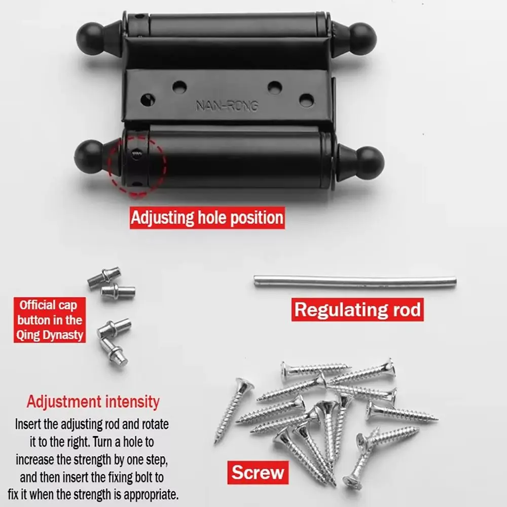 

1 шт. двойная петля для двери с автоматическим закрыванием, утолщенная пружинная бесшумная петля из нержавеющей стали (внутренняя и внешняя)