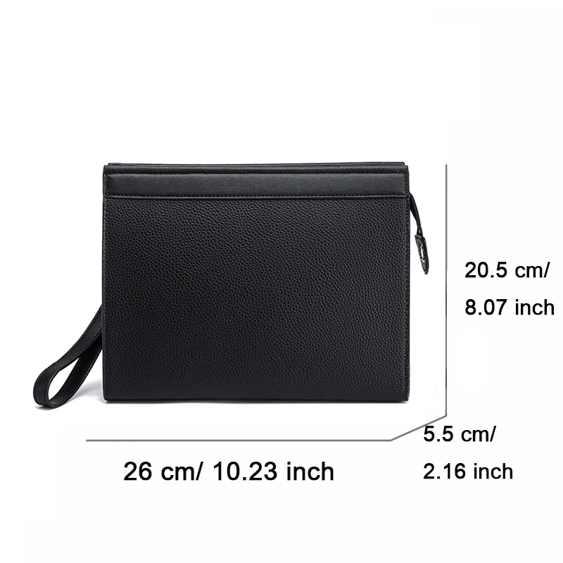 Bolsos de mano de cuero PU negro para hombre, carteras, bolso tipo sobre, bolso de negocios para hombre, bolsos de mano para teléfono, bolsos de diseñador para hombre, bolsos de pulsera