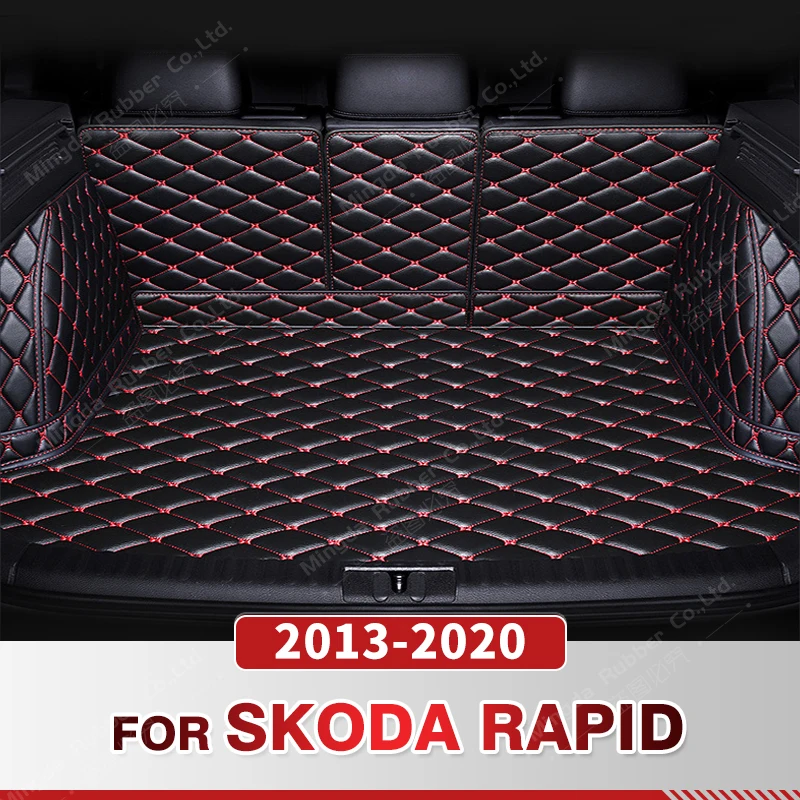 

Auto Full Coverage Trunk Mat For SKODA Rapid 2013-2020 19 18 17 16 15 14 Car Boot Cover Pad Cargo Interior Protector Accessories