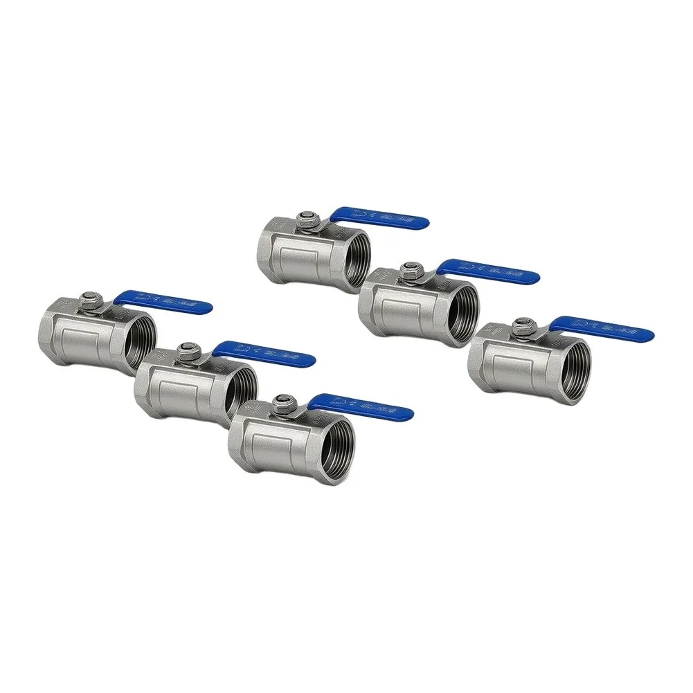 304 SS Ball Valve 1-14 NPT Threading 2-Pack for Standard Port Applications Home Shop and Light Industrial Sites