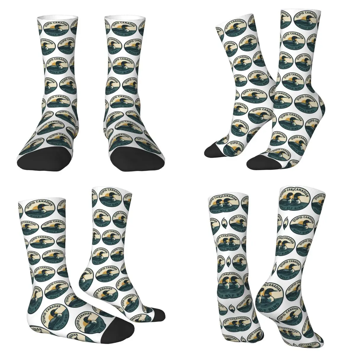 Heated Rivalry Stupid Canadian Wolf Bird Socks Harajuku High Quality Stockings All Season Long Socks for Unisex Valentine's Day